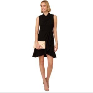 Adrianna Papell Women's Sleeveless Chiffon Dress - Black